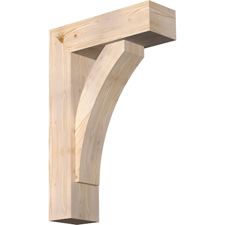 Ekena Millwork Thorton Block Smooth Bracket w/ Offset Brace, Douglas Fir, 7 1/2"W x 24"D x 36"H BKT0806X24X36THR05SDF